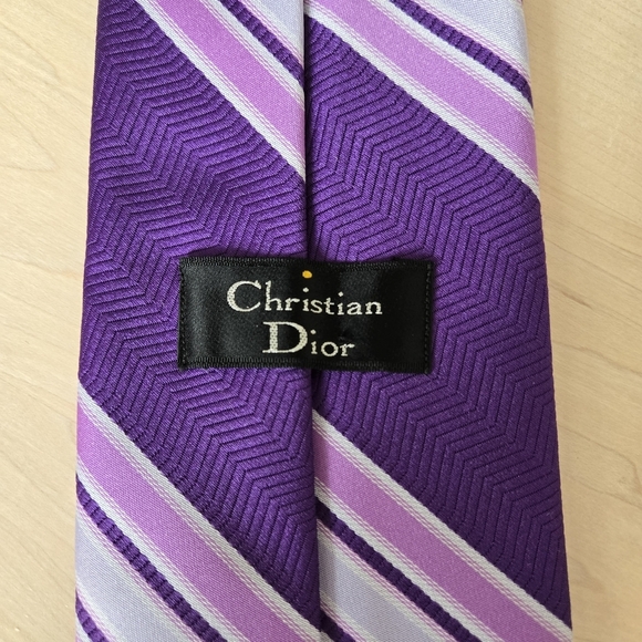 🇫🇷DIOR Vintage Purple and Lavender Striped Tie - Picture 5 of 7